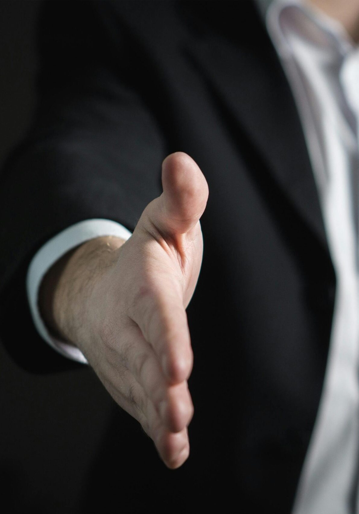 Marketing expert shaking hand